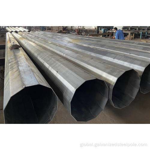 China 105FT Dodecagonal Galvanized Transmission Steel Pole Factory